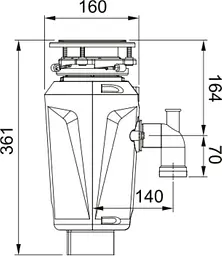 Подрібнювач харчових відходів Slim 50, 2600об/хв, 0.5к.с. Franke kuh0015635 - мініатюра 3