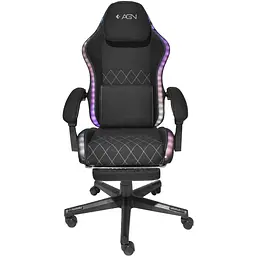 Крісло ігрове AGN 3 клас,150 кг, 80мм, RGB підсвітка, чорне