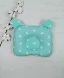 Дитяча ортопедична подушка 24×32 для новонароджених a.l.babybox Зірки М'ятний