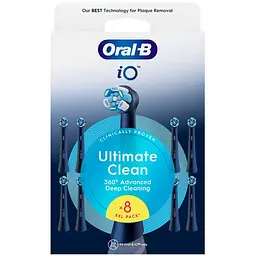 Насадка для електричної зубної щітки BRAUN Oral-B iO RB CBF-4 Ultimate Clean Чорні - мініатюра 1