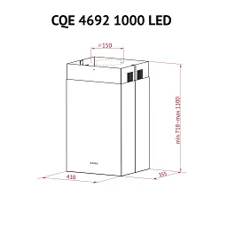 Витяжка острівна Perfelli CQE 4692 I 1000 LED - мініатюра 10
