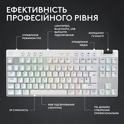 Клавіатура ігрова Logitech G Pro X TKL Lightspeed Tactile White (920-012148) - мініатюра 10