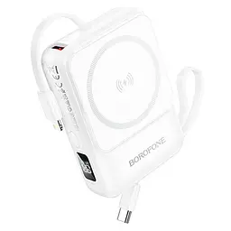 Портативний ЗП Power Bank BOROFONE BJ59 Refined 22.5W+PD20W з БЗП 10000 mAh White