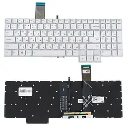 Клавіатура для ноутбука LENOVO (Legion: 5-15 series), rus, white, підсвічування клавіш, без кадру