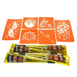 Набір хни з трафаретами для біо-тату №3 Fresh Tattoo henna-set-03 - мініатюра 4