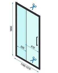 Душова кабіна Rea Rapid Slide 120x80 black пристінна REA-KPL-09880, Чорний матовий, Універсальна, прозрачний, Чорний матовий - мініатюра 6