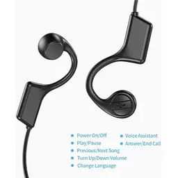 Бездротові навушники BeTIM Bone Bluetooth водонепроникні чорні  - мініатюра 2