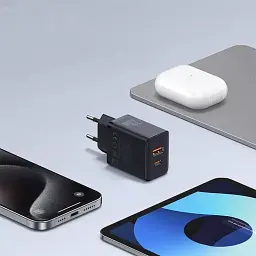Мережевий зарядний пристрій Baseus Cube Fast Charger USB+Type-C 20 W P10111403113-00 Black - мініатюра 6