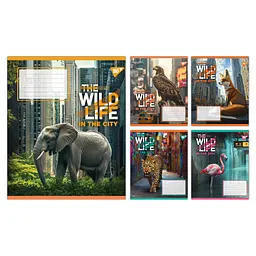 
Зошити учнівські 36 аркушів лінія Yes The wild in the city, 15 шт. в упаковці