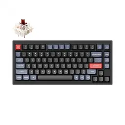 Клавиатура Keychron Q1 QMK Hot-Swappable Gateron Phantom Brown RGB Knob Black (Q1M3_KEYCHRON)