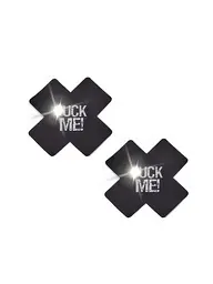 Вінілові наклейки на соски з принтом 'Fuck Me!' One size Чорний K000253 - мініатюра 7