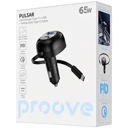 АЗП Proove Pulsar 65W (Type-C + USB) + Retractable Type-C Cable - мініатюра 2