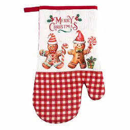 Подарунковий набір для кухні Ardesto Christmas Gingerbread, 3шт, 100% бавовна (рушничок), 100% поліестер (прихватки), червоний (ART14HGR) - мініатюра 2