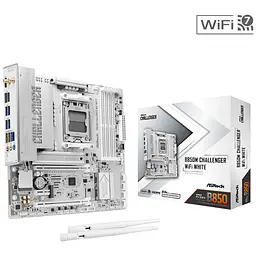 ASRock B850M CHALLENGER WIFI WHITE (AM5/B850, 4*DDR5, 2xPCIex16, HDMI, 4xSATA,2xM.2, 2.5GLan, mATX) - мініатюра 4