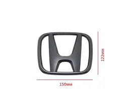 Емблема решітки задня для Honda матова Чорна 150х122 мм Пластик на скотчі (Завод) - мініатюра 2