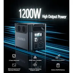 Зарядна станція Choetech BS061 / 1200 Вт / 1024 Вт/ч / LiFePO4 (BS061-BQB) - мініатюра 10