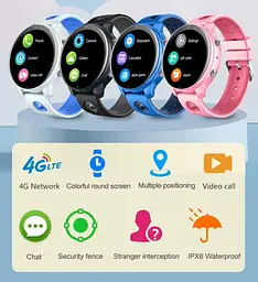 Дитячий смарт годинник Lemfo D40 з GPS, 4G SIM картою, відеозв’язком, прослуховуванням, Wi-Fi та SOS, розумний годинник для дітей Рожевий - мініатюра 8