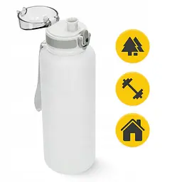 Пляшка для води 4FIZJO спортивна 1000 мл Grey (P-5905973404273) - мініатюра 7