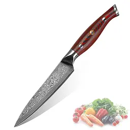 Ніж універсальний Damascus DK-FK 1007 VG-10 дамаська сталь 67 шарів лезо 12 см - мініатюра 2