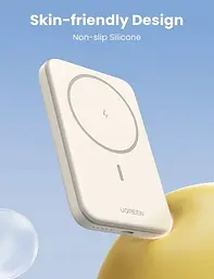 Акумулятор портативний Ugreen PB560 5000mAh MIni Magnetic Wireless 15W бежевий - мініатюра 2