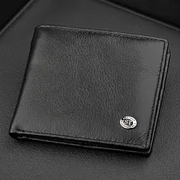 Чоловічий купюрник ST Leather 18305 (ST159) чорний шкіряний