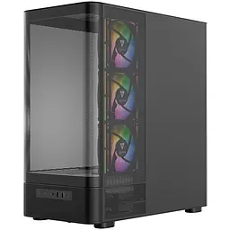 Корпус ModeCom VOLCANO AQ400 ARGB MIDI SIDE LCD 6,2” 4x120mm fans BLACK без БЖ ATX - мініатюра 3