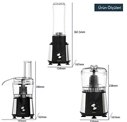 Кухонний комбайн Kumtel HFP-02 Inox&Black - мініатюра 3
