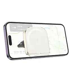 Автотримач з БЗП Hoco HW17 Crystal (air outlet) White - мініатюра 2