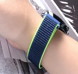 Ремінець нейлоновий на липучці для смарт-годинника BeWatch Samsung 20 мм Синій (1011358.1UW) - мініатюра 2
