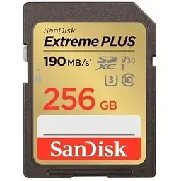 Карта пам'яті SanDisk 256GB SD class 10 UHS-I Extreme PLUS (SDSDXWV-256G-GNCIN)