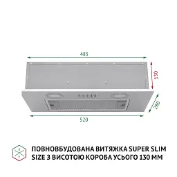 Витяжка повновбудована Perfelli BI 5252 I 700 LED - мініатюра 2