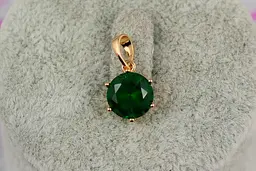 Кулон Xuping Jewelry зелений камінь на шість кріплень 9 мм золотистий