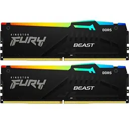 Модуль пам'яті для комп'ютера DDR5 16GB (2x8GB) 6000 MHz FURY Beast RGB Kingston Fury (ex.HyperX) (KF560C36BBEAK2-16)