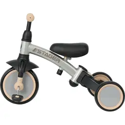 Дитячий велосипед Qplay Stager 3 в 1 з ручкою, біговел, Silver (T80STAGERSilver)