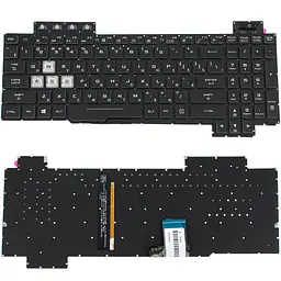 Клавіатура для ноутбука ASUS (FX505 series) rus чорний без фрейма підсвічування клавішRGB