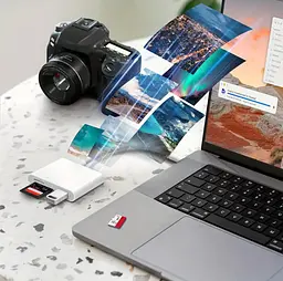 Універсальний кардридер 3-в-1 (SD/TF/CF) з Type-C і USB-портами, OTG-адаптер для телефонів, ноутбуків та ін. - мініатюра 13