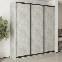 Шафа-купе тридверна MebelStar Стандарт BG 3ДСП 220x45x240 см Бетон (MBS-8596)