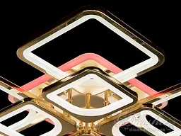 Люстра стельова LED Diasha 8060/4+4G, 190W, 3200K-6500K, золото, сучасний стиль для дому - мініатюра 2