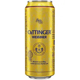 Пиво Oettinger Weissbier світле нефільтроване 4.9% 0.5 л з/б (910699)
