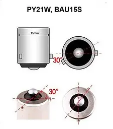 Комплект вказівних ламп розжарювання OSRAM 7507-2BL PY21W Amber 12V BAU15s Blister (2 шт) - мініатюра 5