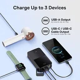 Зовнішній акумулятор Baseus EnerFill FC51 Bipow2 Pro 20000mAh with Built-in USB-C Cable E0027701 - мініатюра 9