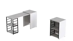 Стіл-тумба трансформер Смарт 2/1 Ferrum-decor 750x1450x500 Чорний метал ДСП Біле 16 мм (FRD-105095)