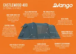 Намет чотиримісний Vango Castlewood 400 Package Mineral Green (TETCSLWOD000001) - мініатюра 10
