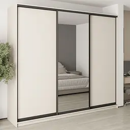 Шафа-купе тридверна MebelStar Комбо BG 2ДСП/Дзеркало 270x60x240 см Кашемір (MBS-9667)