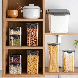 Органайзер для зберігання сипучих продуктів (прозорі герметичні контейнери 6 шт.) з кришками, A-plus Прозорий 86282 - мініатюра 10