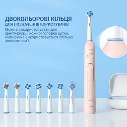 Електрична зубна щітка, що обертається з футляром Bitvae R2 8 насадок Pink - мініатюра 3
