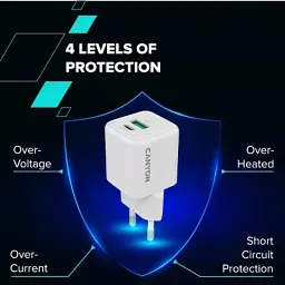 Зарядний пристрій Canyon CU20AC GaN 20W 1xPD 1xQC EU White (CNS-CUW20AC) - мініатюра 8
