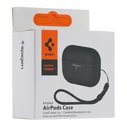 Футляр із нейлоновим шнурком Spigen Leather Armor Airpods 1/Airpods 2 Black (35259_3345589) - мініатюра 2