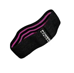 Тканева гумка для фітнесу та спорту Power System PS-4091 Booty Band LVL 1 Black/Pink (d_64 см. 18-23 кг) (4091PI-0) - мініатюра 5