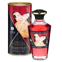 Збуджувальна масажна олія Shunga Aphrodisiac Warming Oil, 100 мл (полуниця і шампанське) - мініатюра 2